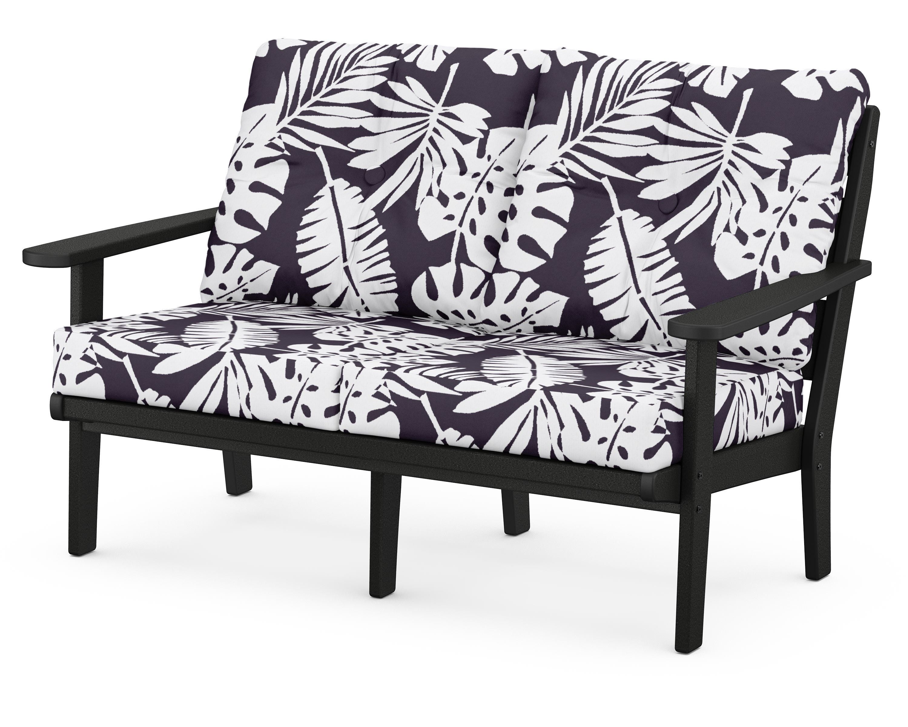 POLYWOOD® Lakeside Deep Seating Loveseat in Black / Leaf Navy