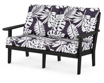 POLYWOOD® Lakeside Deep Seating Loveseat in Black / Leaf Navy