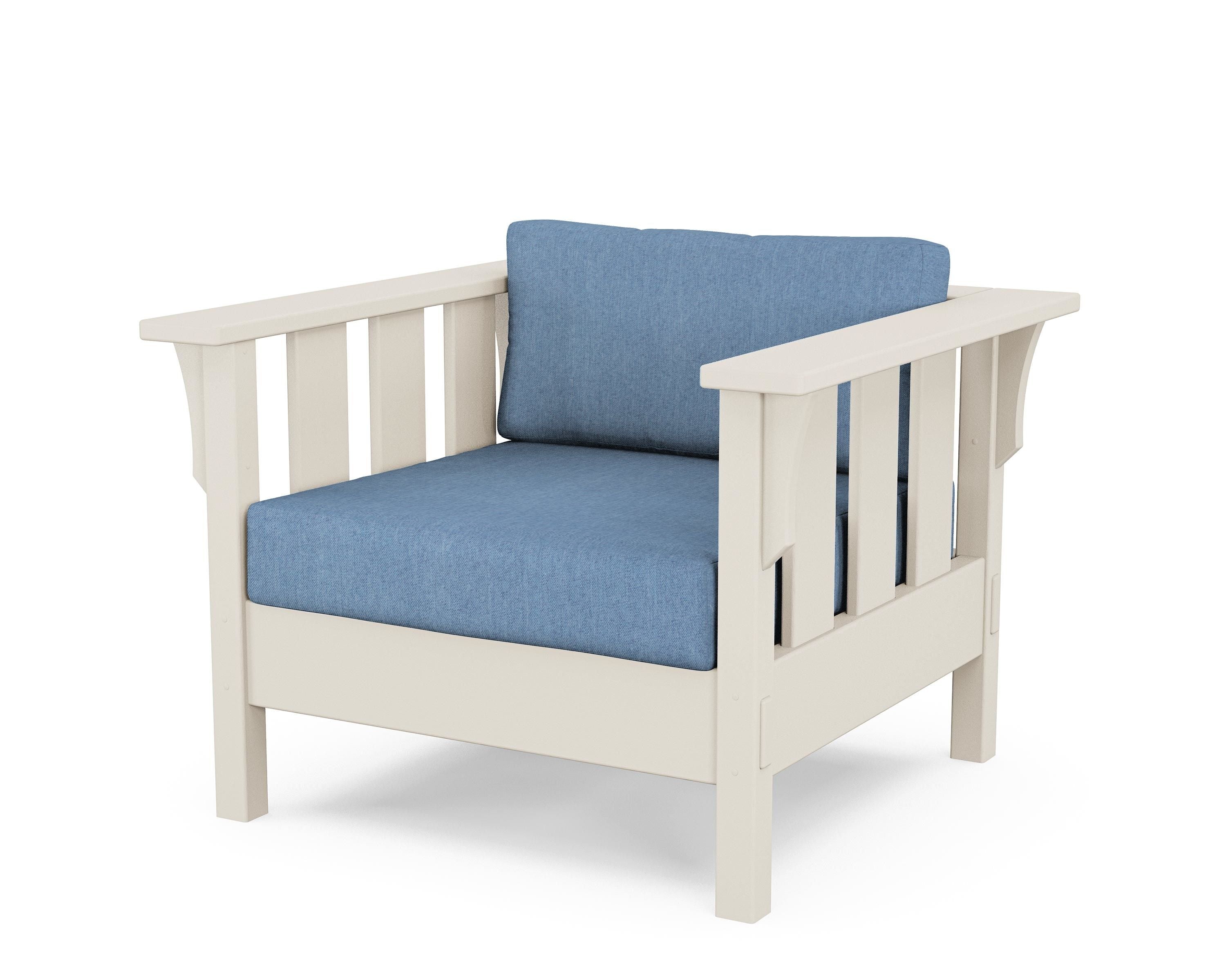 Martha Stewart by POLYWOOD® Acadia Deep Seating Chair in Sand / Sky Blue