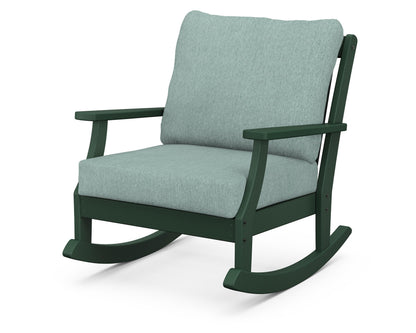 POLYWOOD® Braxton Deep Seating Rocking Chair in Green / Glacier Spa