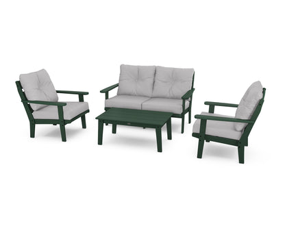 POLYWOOD® Lakeside 4-Piece Deep Seating Set in Green / Granite