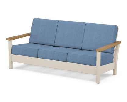 POLYWOOD® Harbour Deep Seating Sofa in Sand / Natural / Sky Blue
