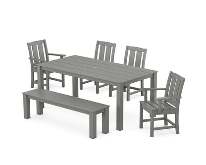 POLYWOOD® Mission 6-Piece Parsons Dining Set with Bench in Slate Grey