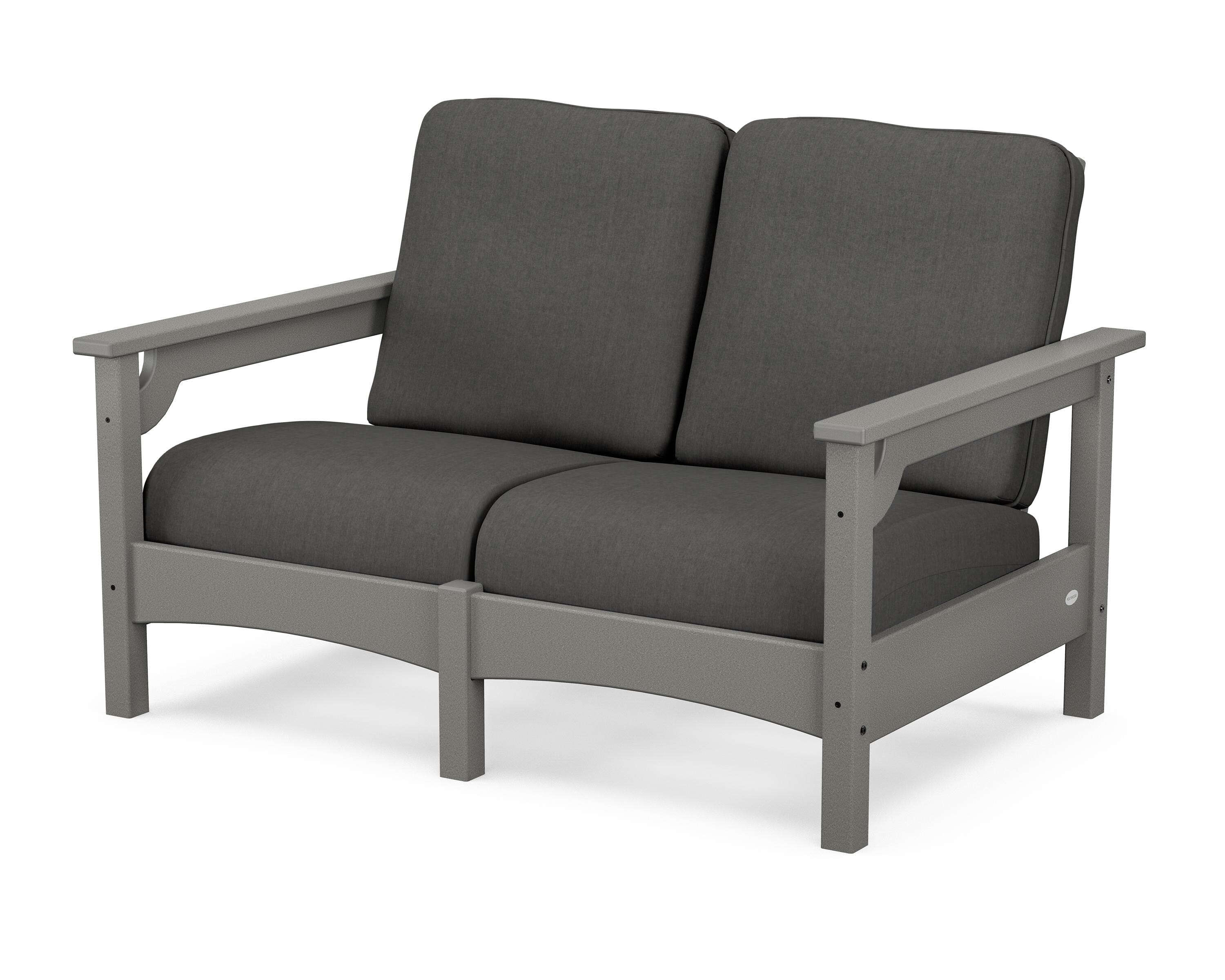 POLYWOOD® Club Loveseat in Slate Grey / Spectrum Carbon