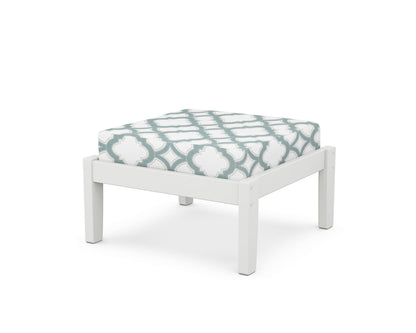 Unbranded Deep Seating Ottoman in White / Trellis Glacier Spa