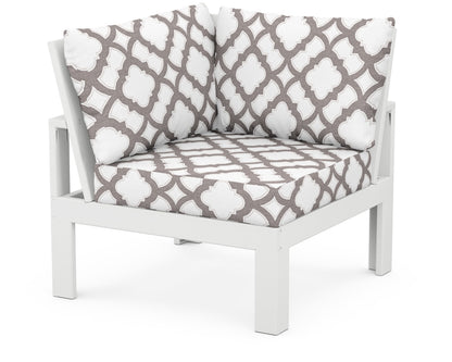Unbranded Modular Corner Chair in White / Trellis Grey Mist