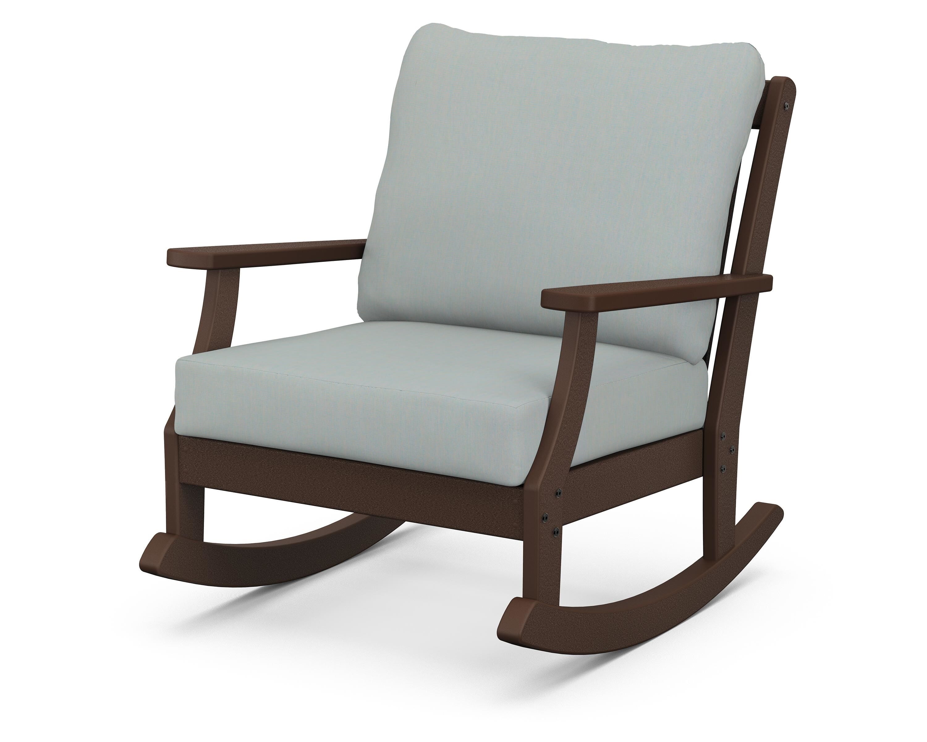 POLYWOOD® Braxton Deep Seating Rocking Chair in Mahogany / Spa