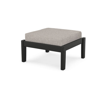 Unbranded Deep Seating Ottoman in Black / Weathered Tweed