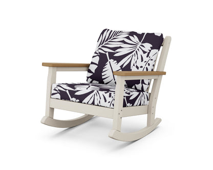 POLYWOOD® Chippendale Deep Seating Rocking Chair in Sand / Natural / Leaf Navy