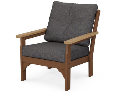 POLYWOOD® Vineyard Deep Seating Chair in Teak / Natural / Ash Charcoal