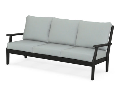 POLYWOOD® Braxton Deep Seating Sofa in Black / Spa