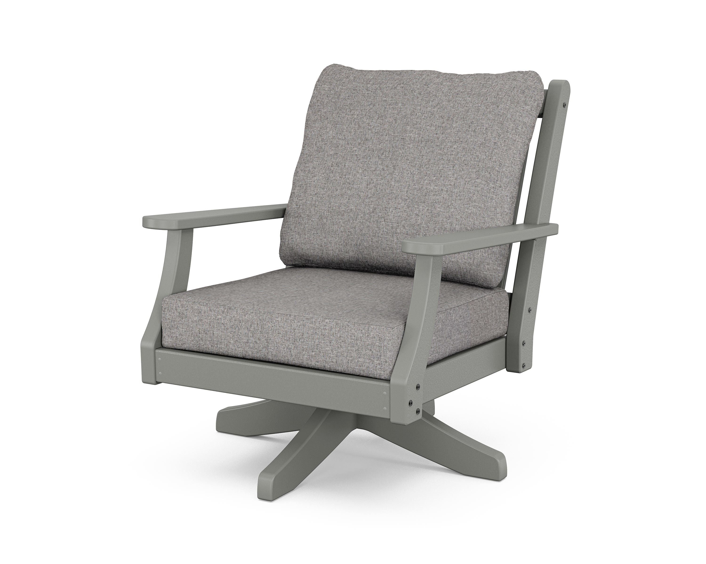 Country Living Wovendale Deep Seating Swivel Chair in Slate Grey / Grey Mist