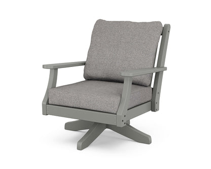Country Living Wovendale Deep Seating Swivel Chair in Slate Grey / Grey Mist