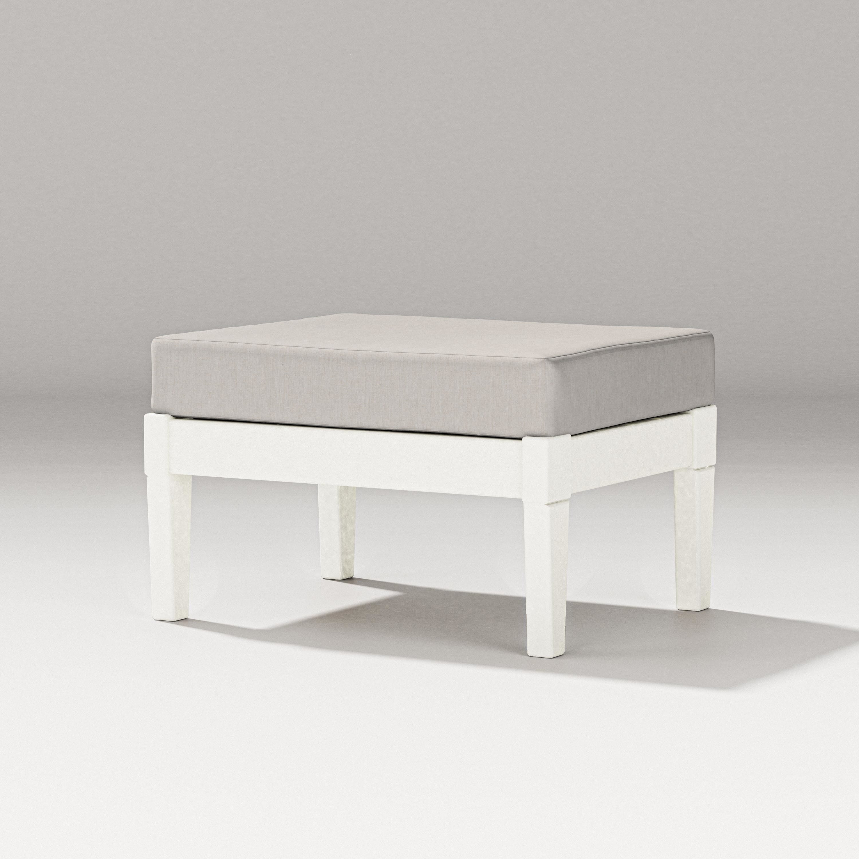 PW Designer Series Estate Lounge Ottoman in Vintage White / Cast Ash