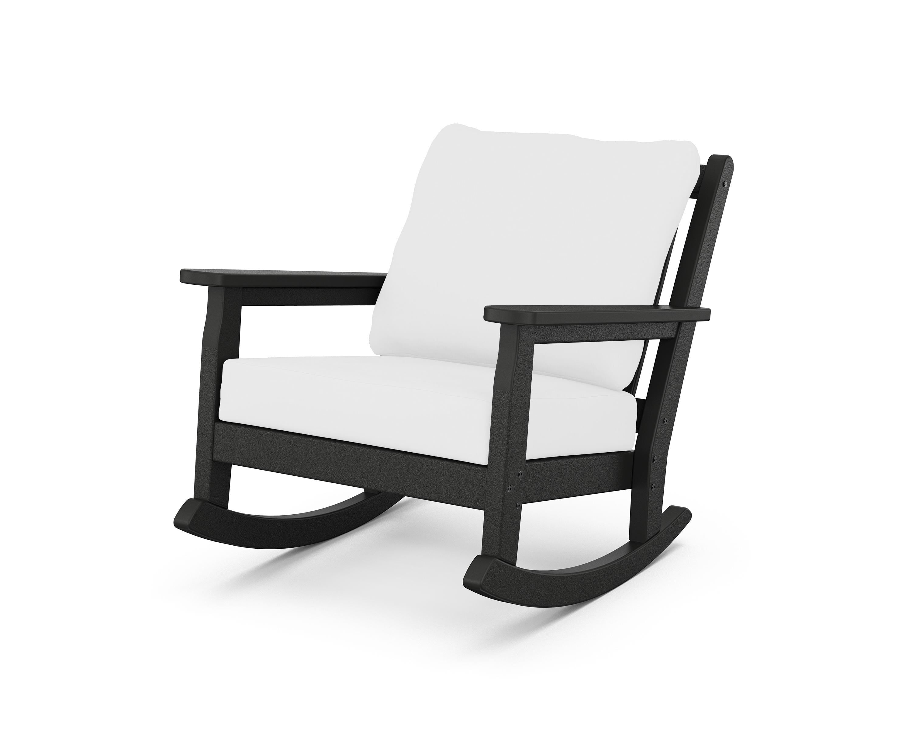 POLYWOOD® Chippendale Deep Seating Rocking Chair in Black / Natural