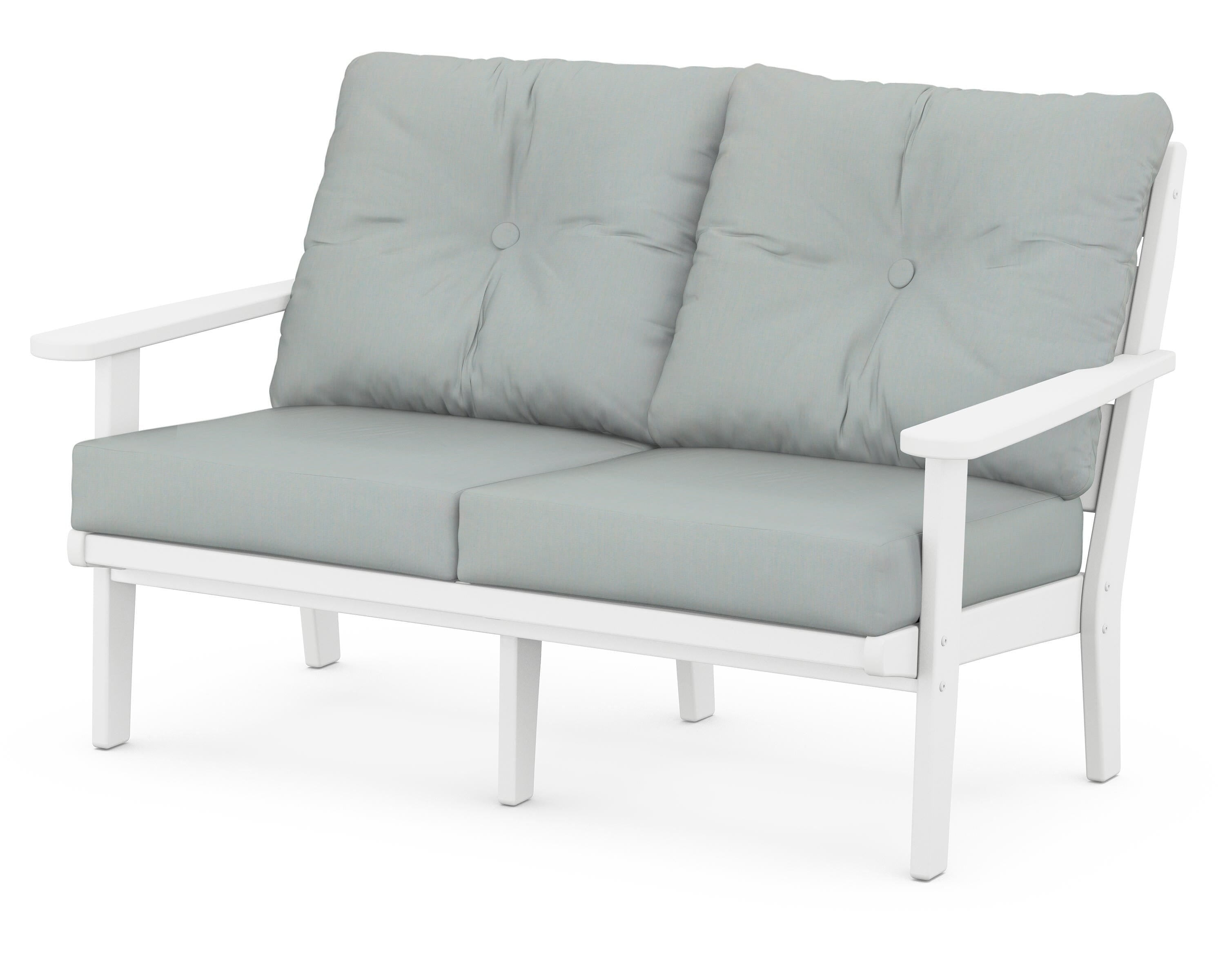 POLYWOOD® Lakeside Deep Seating Loveseat in White / Spa