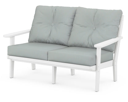 POLYWOOD® Lakeside Deep Seating Loveseat in White / Spa