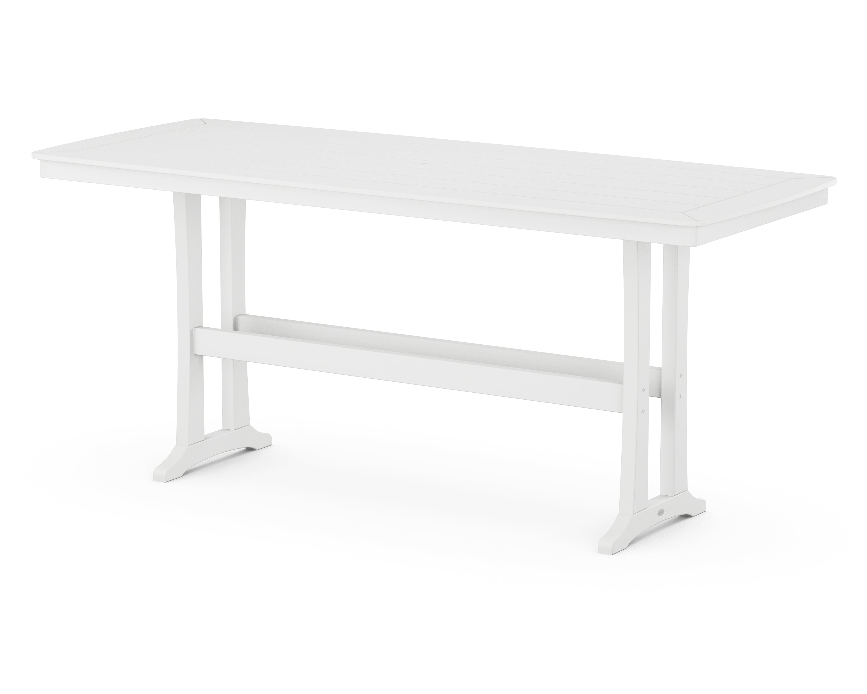 POLYWOOD® Nautical Trestle 39" x 97" Bar Table in White
