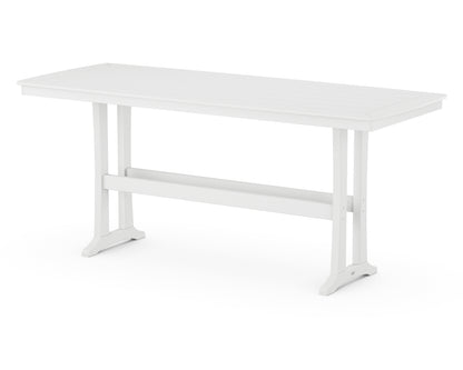 POLYWOOD® Nautical Trestle 39" x 97" Bar Table in White