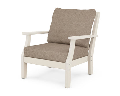 Martha Stewart by POLYWOOD® Chinoiserie Deep Seating Chair in Sand / Spiced Burlap