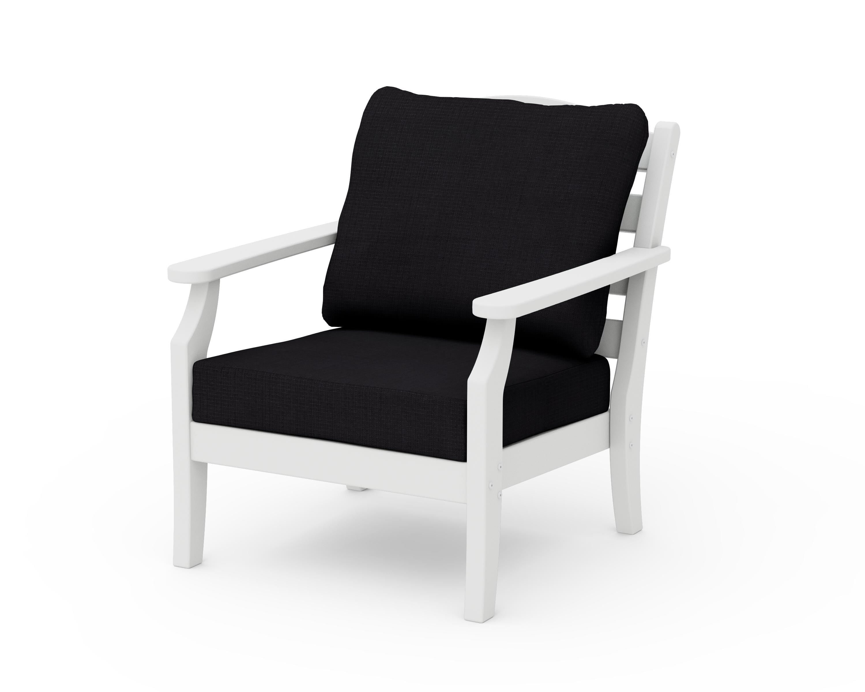 Draper James™ by  POLYWOOD® Savannah Deep Seating Chair in White / Midnight Linen