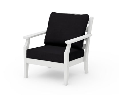 Draper James™ by  POLYWOOD® Savannah Deep Seating Chair in White / Midnight Linen