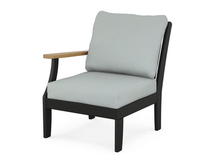 POLYWOOD® Braxton Modular Left Arm Chair in Black / Natural / Spa