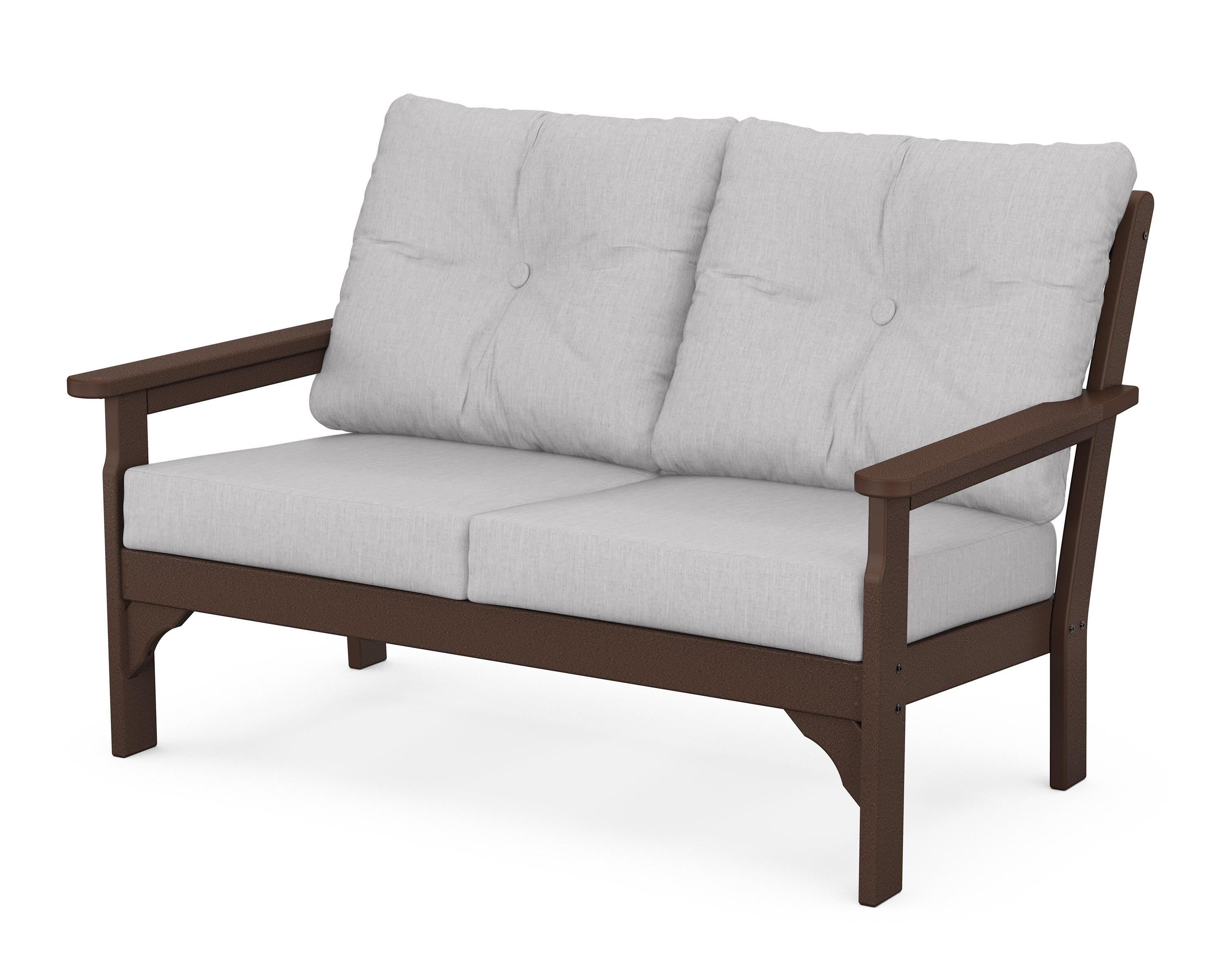 POLYWOOD® Vineyard Deep Seating Loveseat in Mahogany / Granite