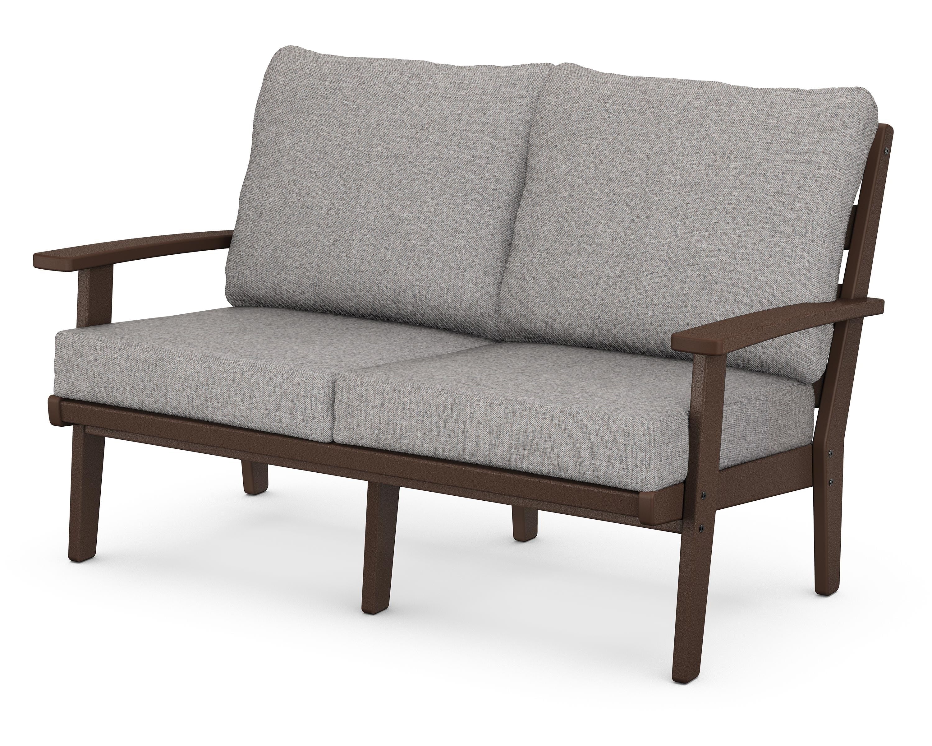 POLYWOOD® Grant Park Deep Seating Loveseat in Mahogany / Grey Mist