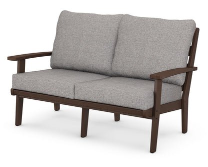 POLYWOOD® Grant Park Deep Seating Loveseat in Mahogany / Grey Mist