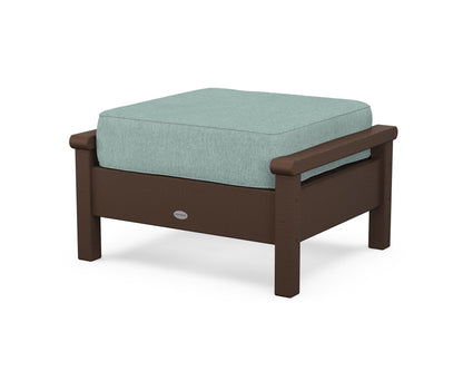 POLYWOOD® Harbour Deep Seating Ottoman in Mahogany / Glacier Spa
