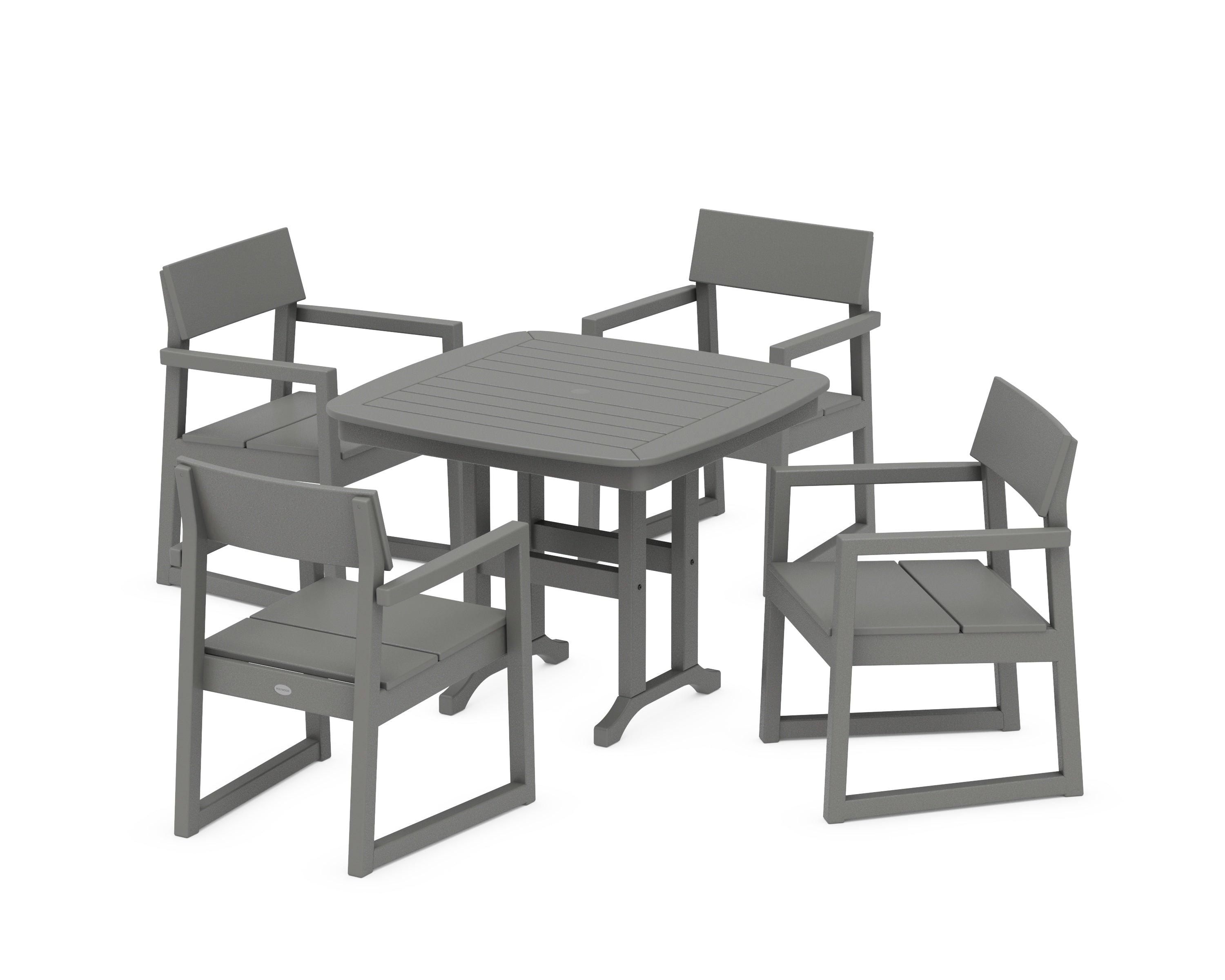POLYWOOD® EDGE 5-Piece Dining Set in Slate Grey
