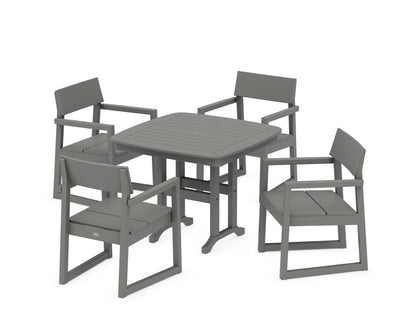 POLYWOOD® EDGE 5-Piece Dining Set in Slate Grey