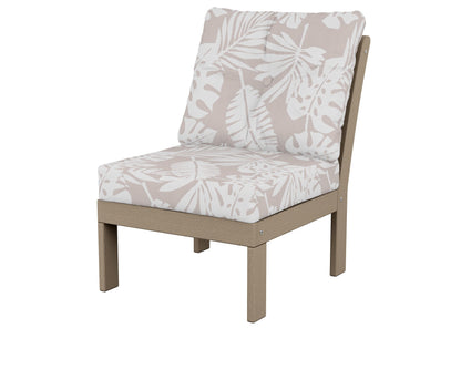 POLYWOOD® Vineyard Modular Armless Chair in Vintage Sahara / Leaf Dune Burlap