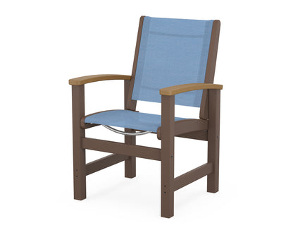 POLYWOOD® Coastal Dining Chair in Mahogany / Natural / Poolside Sling