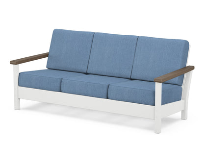 POLYWOOD® Harbour Deep Seating Sofa in White / Kona / Sky Blue