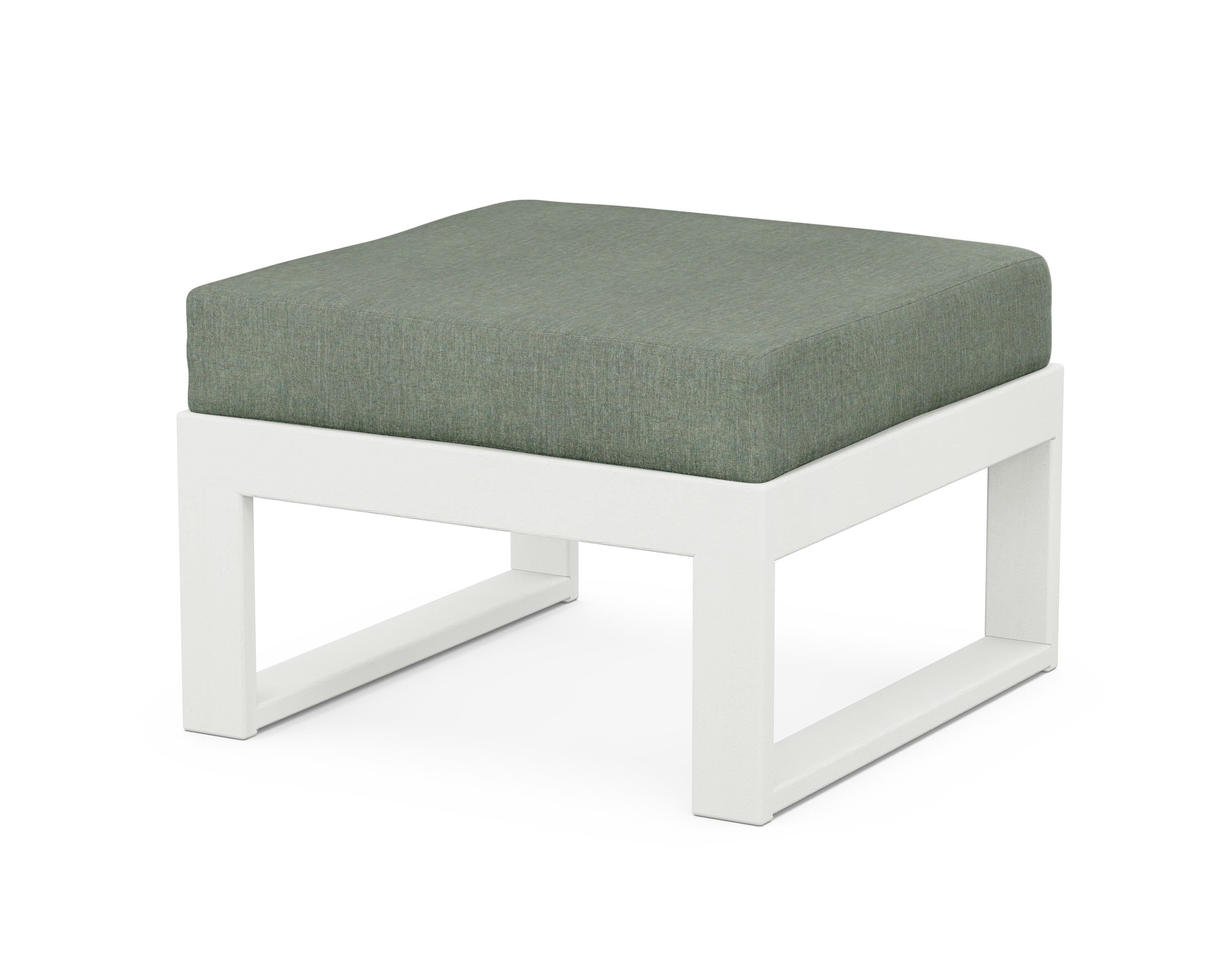 Unbranded Modular Ottoman - Modern in Vintage White / Cast Sage