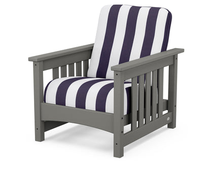 POLYWOOD® Club Mission Chair in Slate Grey / Cabana Stripe Navy