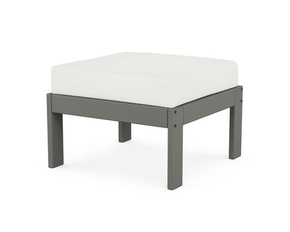 POLYWOOD® Vineyard Modular Ottoman in Slate Grey / Natural Linen