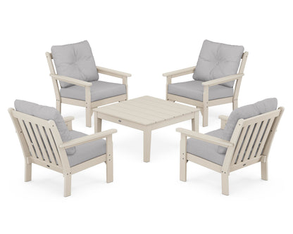 POLYWOOD® Vineyard 5-Piece Deep Seating Conversation Set in Sand / Granite