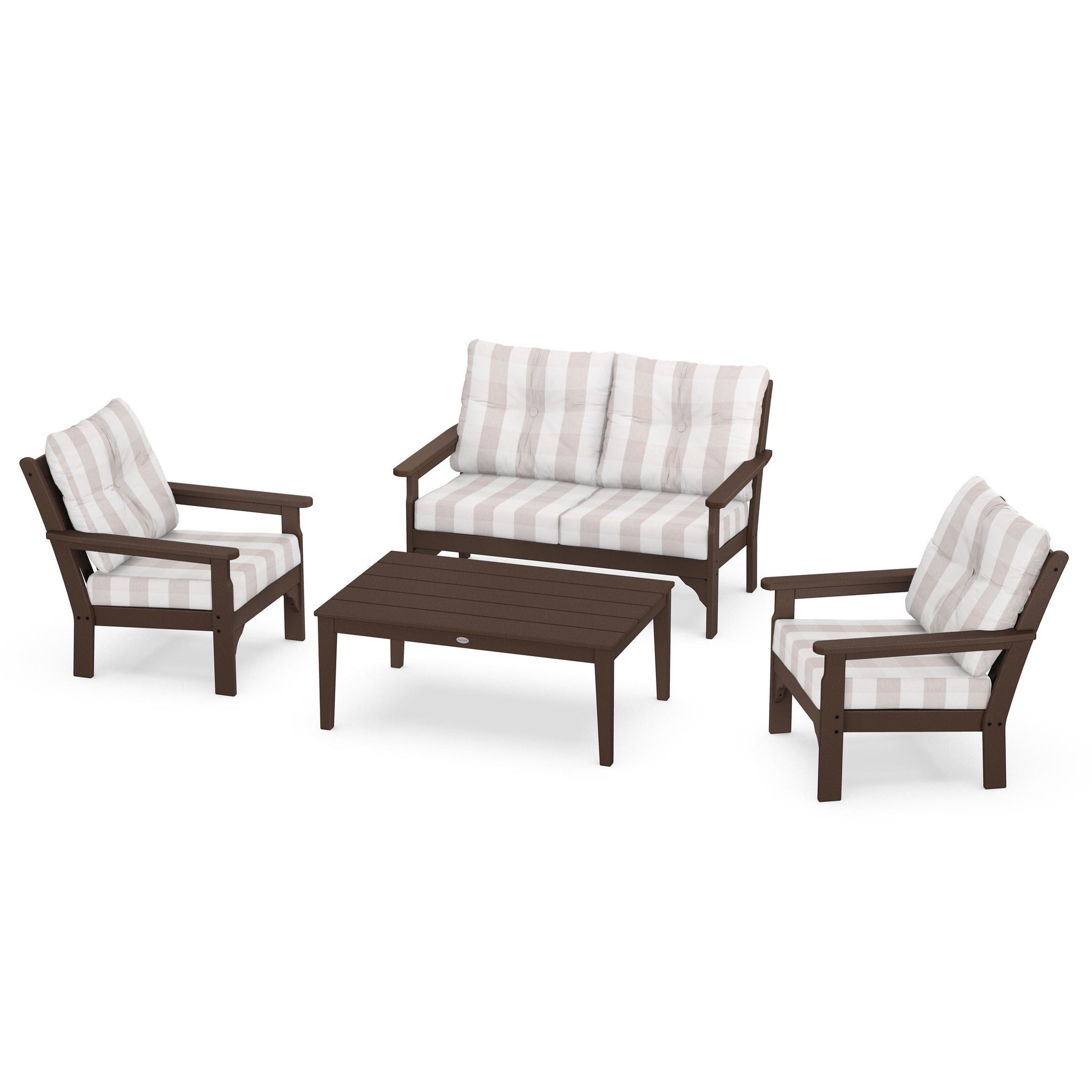 Vineyard 4 Piece Deep Seating Set - Mahogany