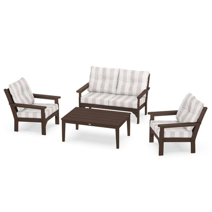 Vineyard 4 Piece Deep Seating Set - Mahogany
