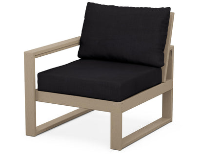 POLYWOOD® EDGE Modular Left Arm Chair in Vintage Sahara / Midnight Linen