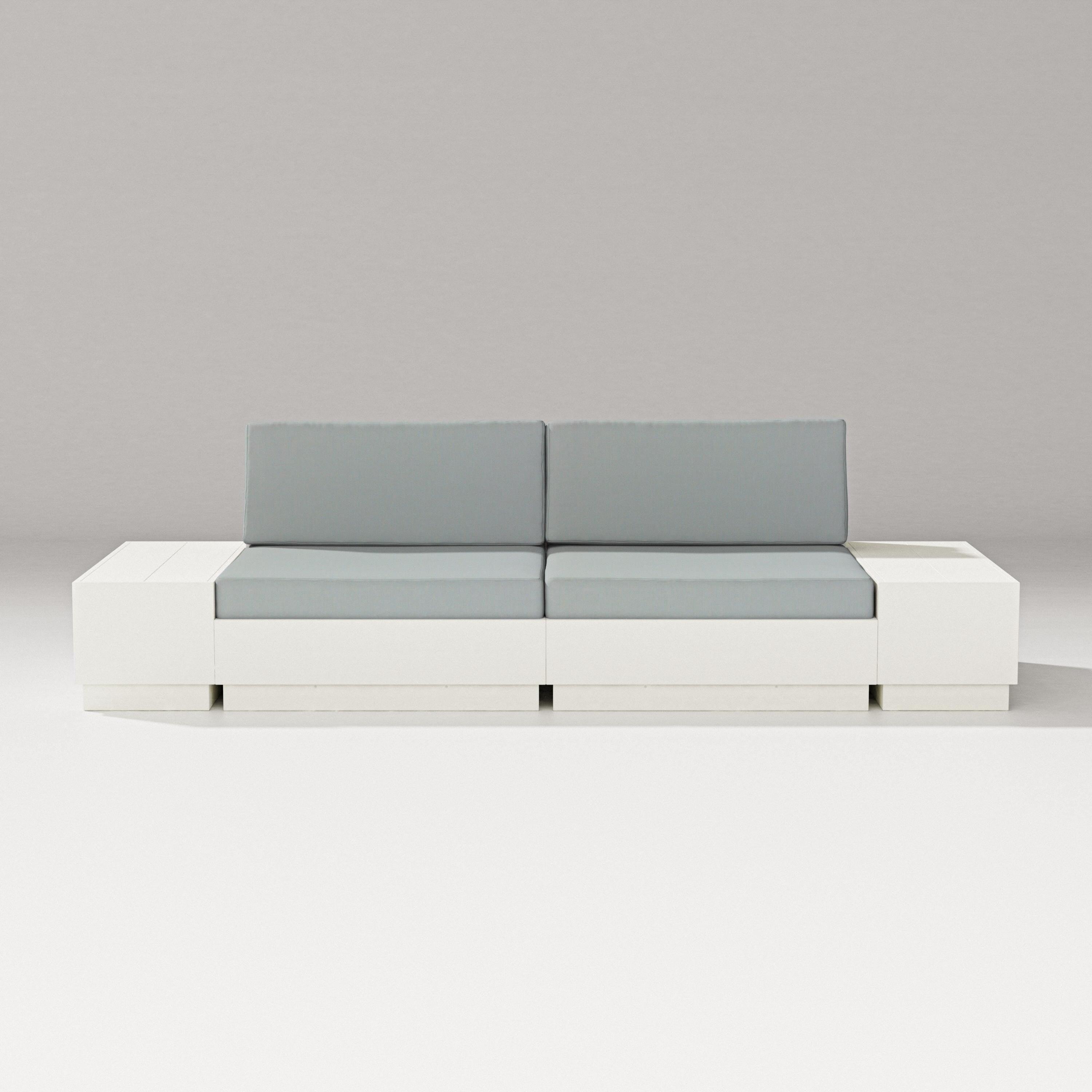 PW Designer Series Elevate 4-Piece Loveseat Sectional in Vintage White / Spa