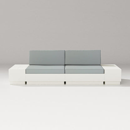 PW Designer Series Elevate 4-Piece Loveseat Sectional in Vintage White / Spa