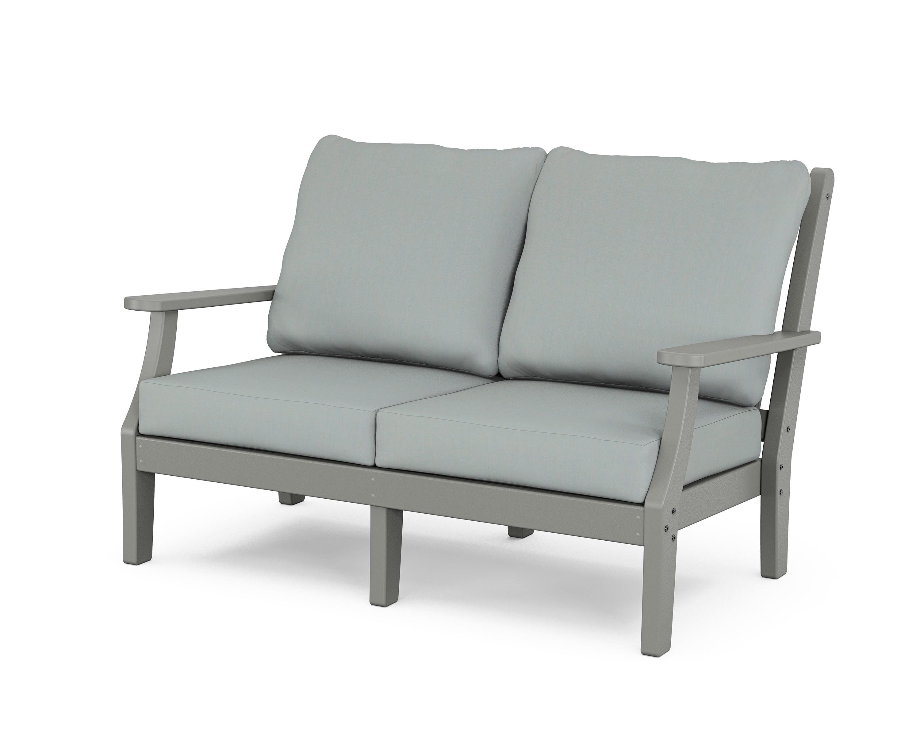 Country Living Wovendale Deep Seating Loveseat in Slate Grey / Spa
