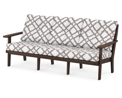 POLYWOOD® Lakeside Deep Seating Sofa in Mahogany / Trellis Grey Mist