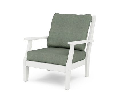 Country Living Wovendale Deep Seating Chair in White / Cast Sage