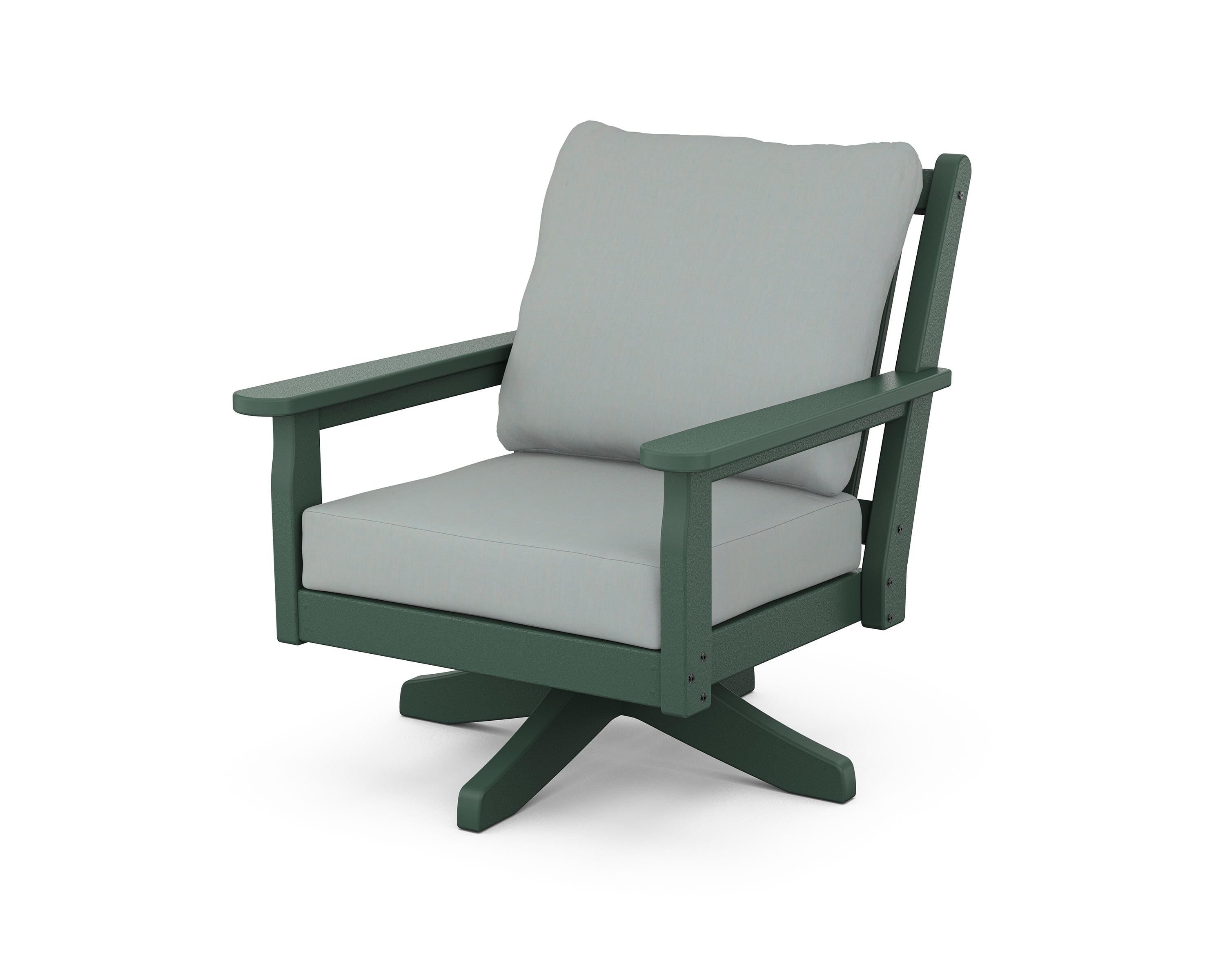 POLYWOOD® Chippendale Deep Seating Swivel Chair in Green / Spa