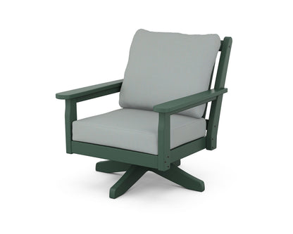 POLYWOOD® Chippendale Deep Seating Swivel Chair in Green / Spa